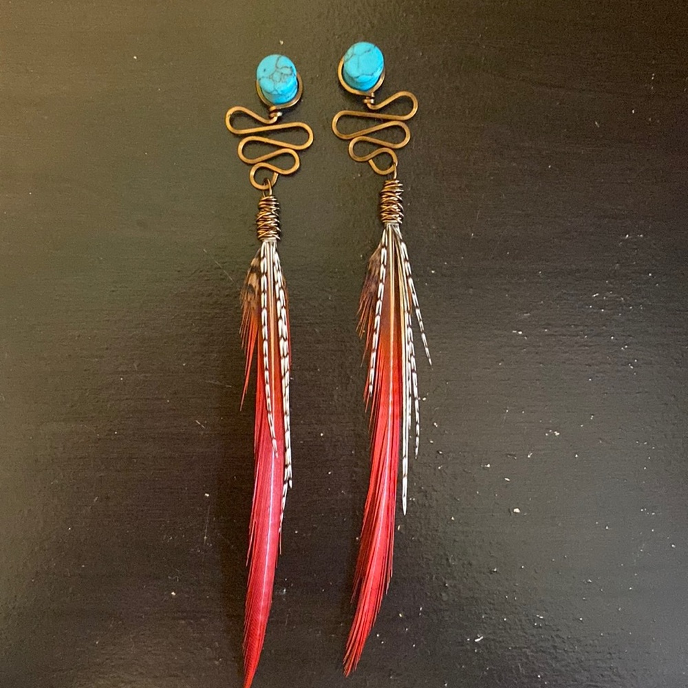 Feather gauge earrings